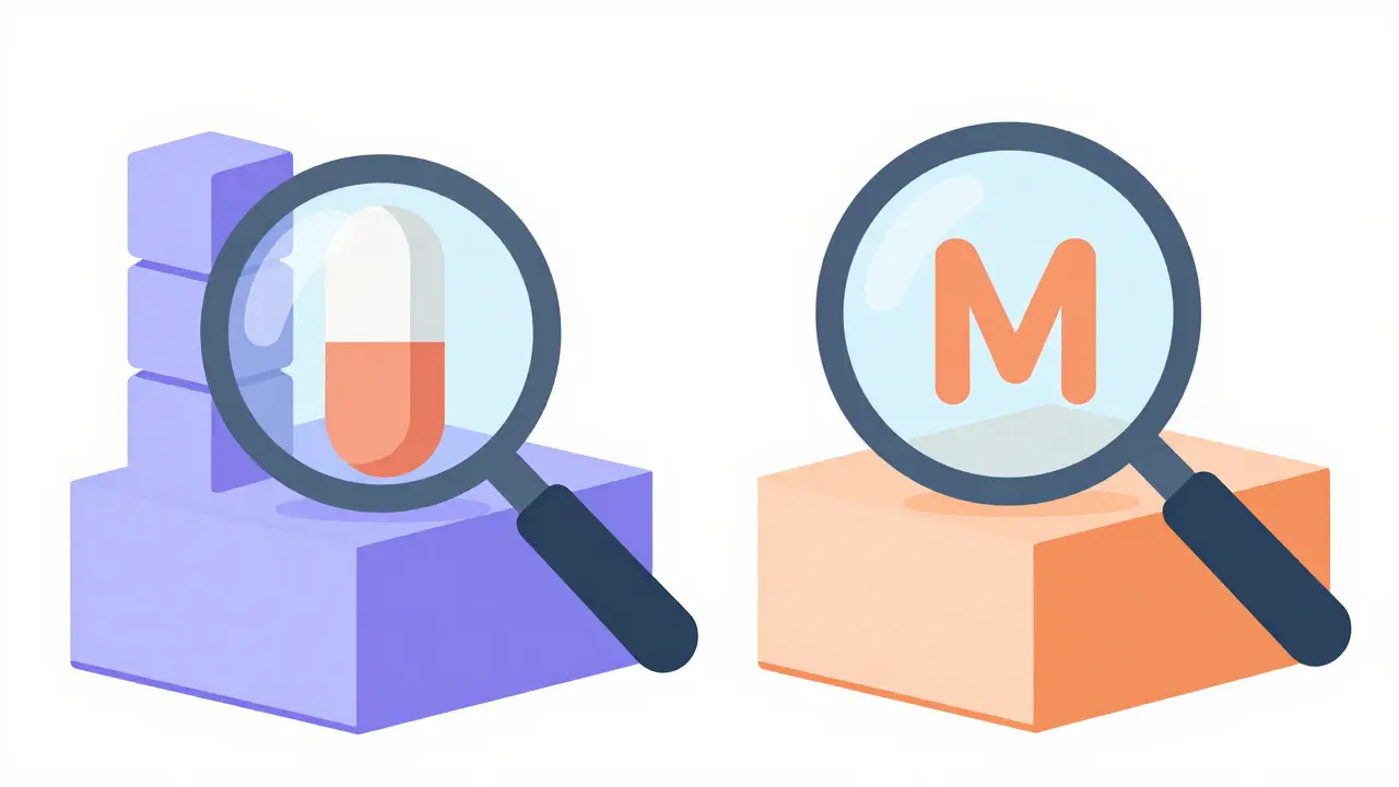 Cartoon style graphic showing the price difference between two types of antibiotic formulations
